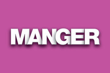 Manger Theme Word Art on Colorful Background