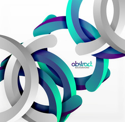 Modern 3d geometrical style background, arch circular lines