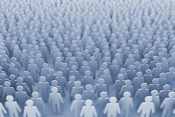 Large group of stick figure people. 3D Rendering