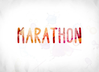 Marathon Concept Painted Watercolor Word Art