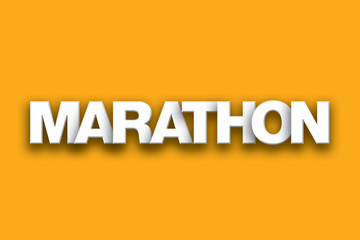 Marathon Theme Word Art on Colorful Background