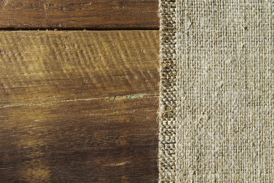 organic table cloth on wooden table