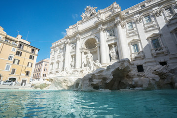 Fototapeta na wymiar Fountain Trevi in Rome, Italy