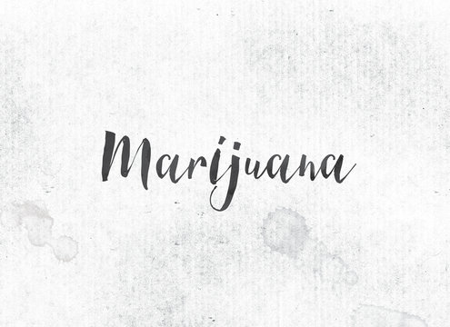 Marijuana Concept Painted Ink Word and Theme