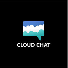 Cloud Chat Logo Template Design