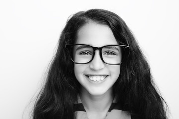Obraz premium Image of a beautiful African young girl wearing glasses.