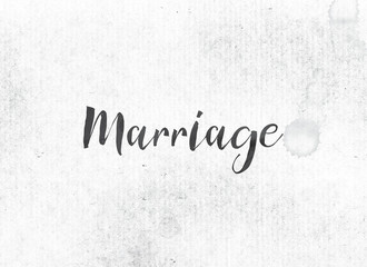 Marriage Concept Painted Ink Word and Theme