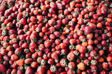 Close up image of lot of fresh strawberries