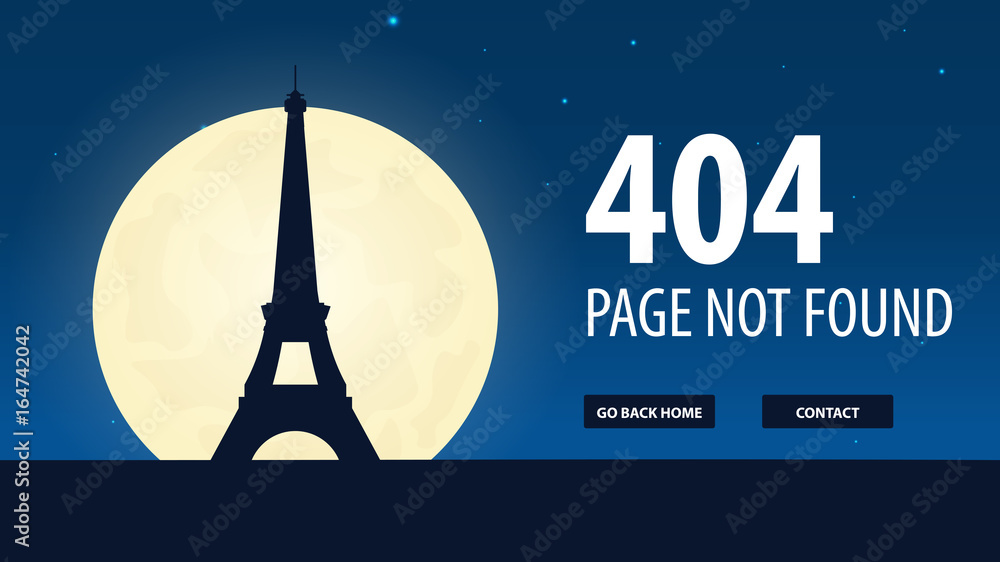 Fototapete 404 error. page not found. ui ux template for website. vector illustration.