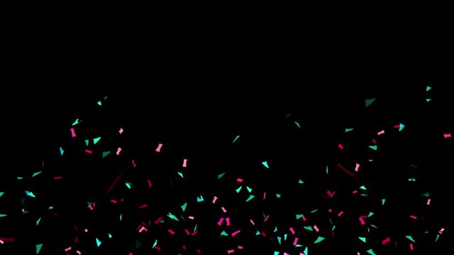 Animation of colorful spraying and falling confetti (alpha channel included)