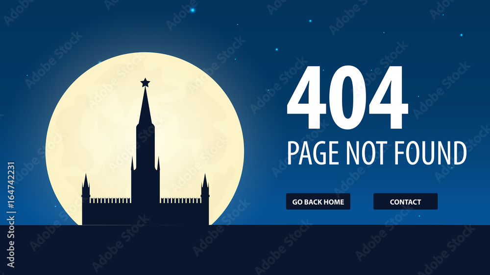 Fototapete 404 error. page not found. ui ux template for website. vector illustration.