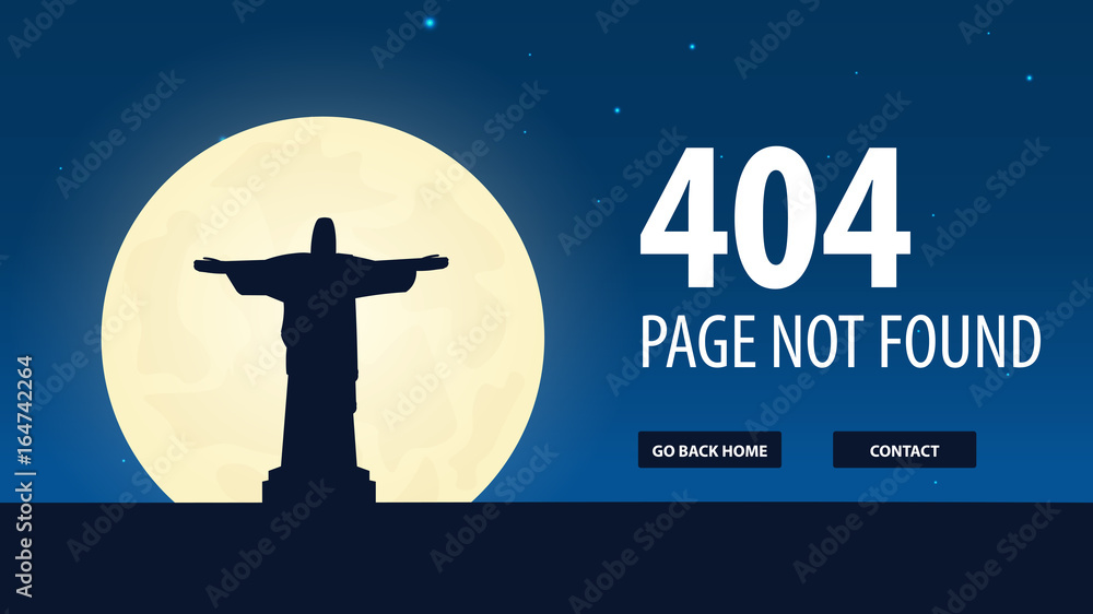 Fototapete 404 error. page not found. ui ux template for website. vector illustration.