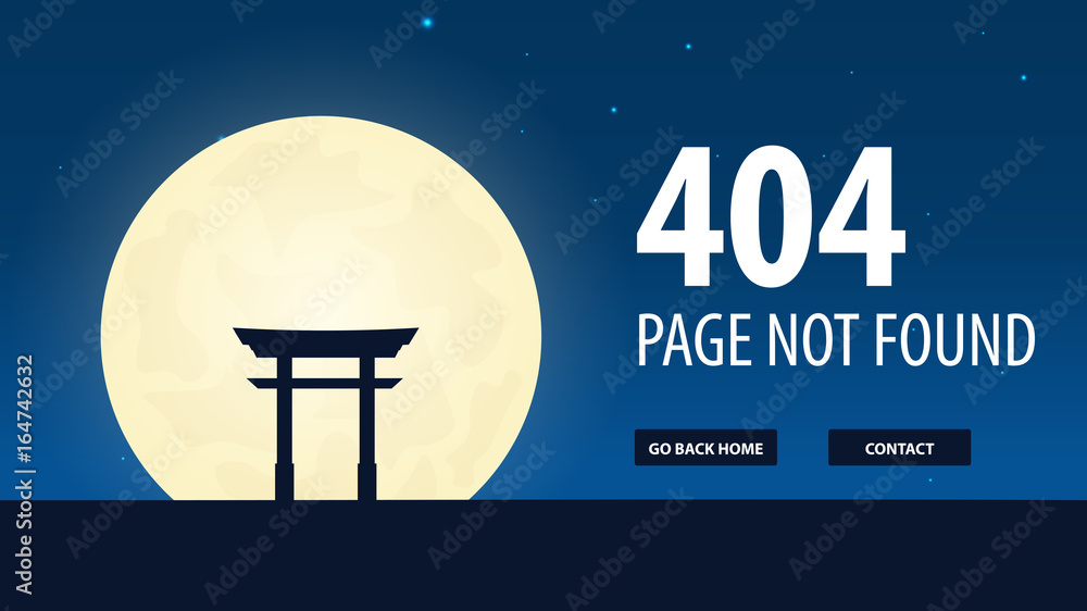 Fototapete 404 error. page not found. ui ux template for website. vector illustration.