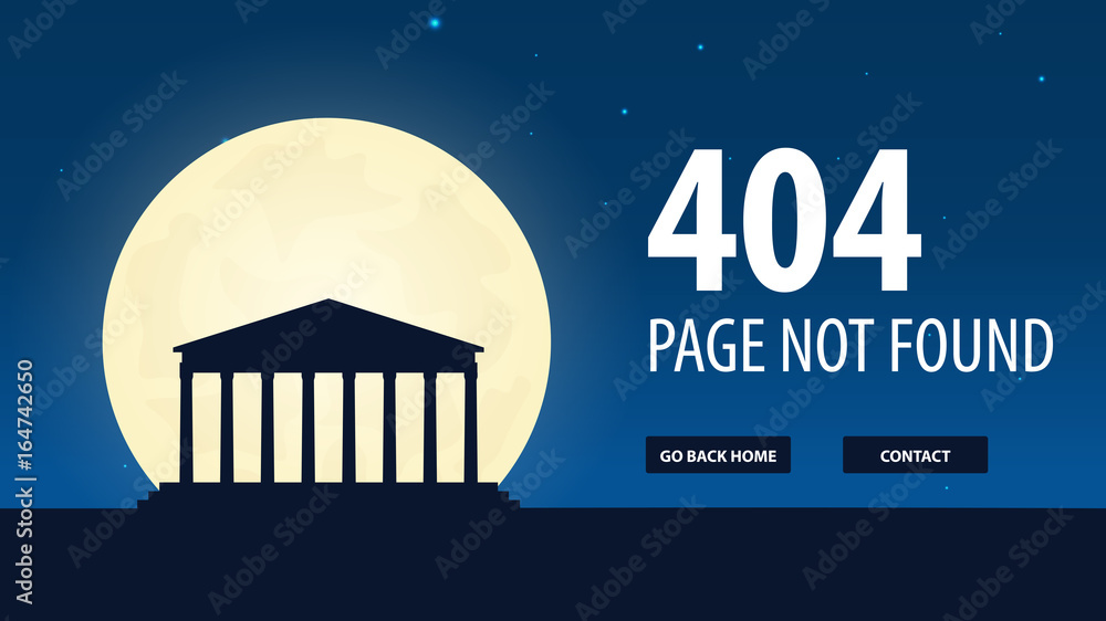 Fototapete 404 error. page not found. ui ux template for website. vector illustration.