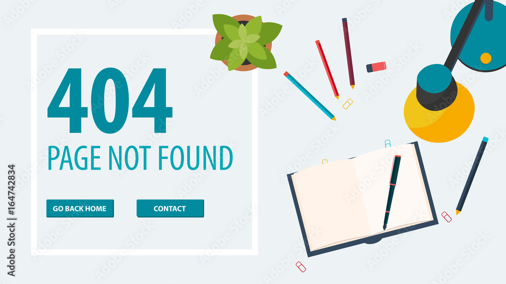 Fototapete 404 error. page not found. ui ux template for website. vector illustration.