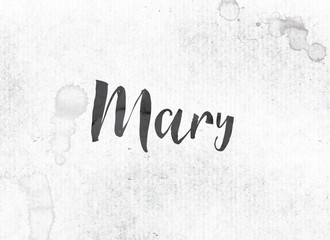 Mary Concept Painted Ink Word and Theme
