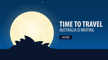 Time to travel. Travel to Australia. Australia is waiting. Vector illustration.