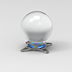 3D rendering. Crystal ball.