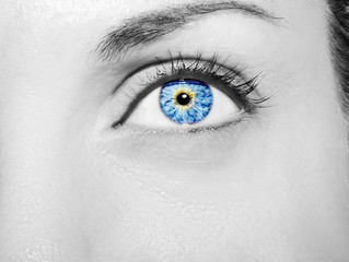 A beautiful insightful look woman's eye. Close up shot