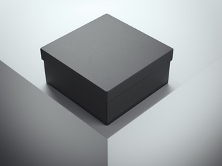 Black luxuray box. 3d rendering