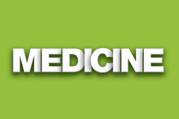 Medicine Theme Word Art on Colorful Background