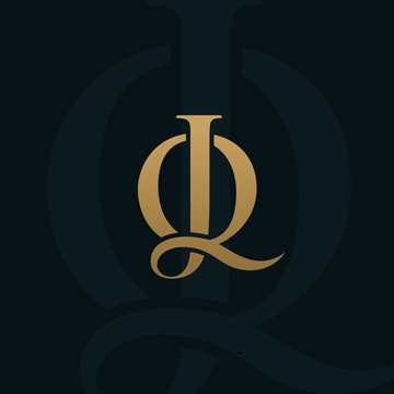 luxury letter jq logo design concept template