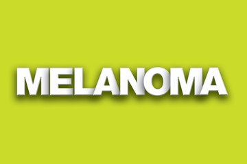 Melanoma Theme Word Art on Colorful Background