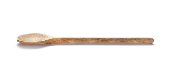 Wooden spoon, linden tree, isolated on white background