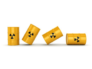 3D rendering radioactive barrels © apopium
