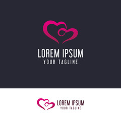 couple Love logo design concept template