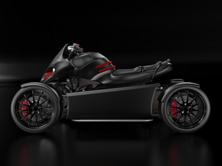 3d rendering black red ATV at a black background. © annet999