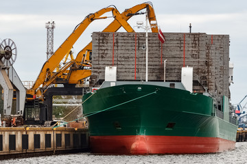 Green cargo ship