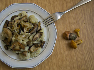 potato dumplings and mushroom