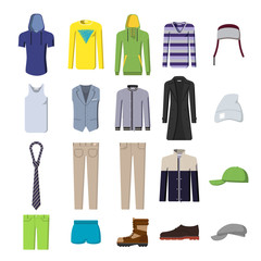 A set of pictures, men's clothing and footwear, selling clothes for men