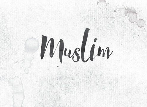 Muslim Concept Painted Ink Word and Theme