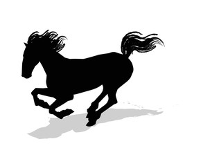 illustrazione vettoriale di cavallo al galoppo