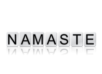 Namaste Concept Tiled Word Isolated on White