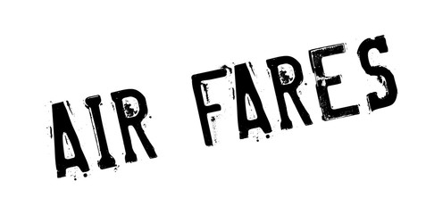 Air Fares rubber stamp. Grunge design with dust scratches. Effects can be easily removed for a clean, crisp look. Color is easily changed.