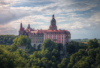 Fototapeta na wymiar Castle Ksiaz - one of the largest castles in Poland