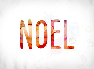 Noel Concept Painted Watercolor Word Art