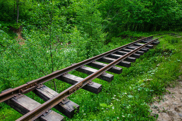 Hopeless post apocalyptic landscape. Cemetery of abandoned broken trains. Steampunk