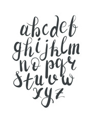 Hand letterring alphabet black