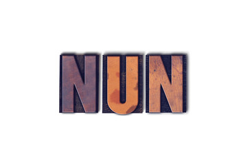 Nun Concept Isolated Letterpress Word