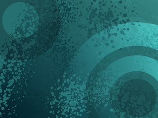 Grunge cartoon spotted halftones turquoise modern background. Distress damaged circles overlay dirty dots paint spray texture effect