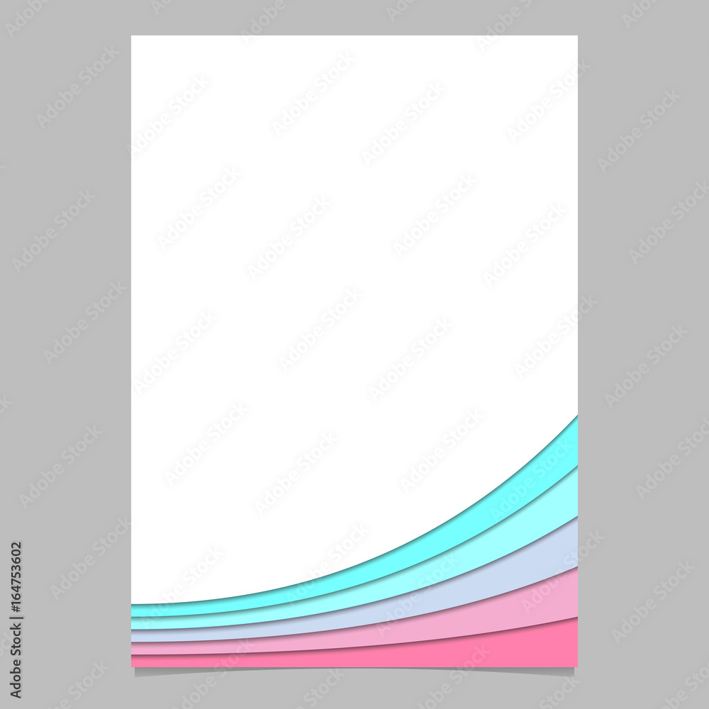 Poster brochure template from curved stripe layers - vector page graphic with shadow effect