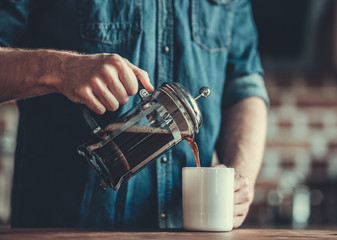 Handsome man at home