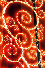 Design of lights, spirals of colored bulbs