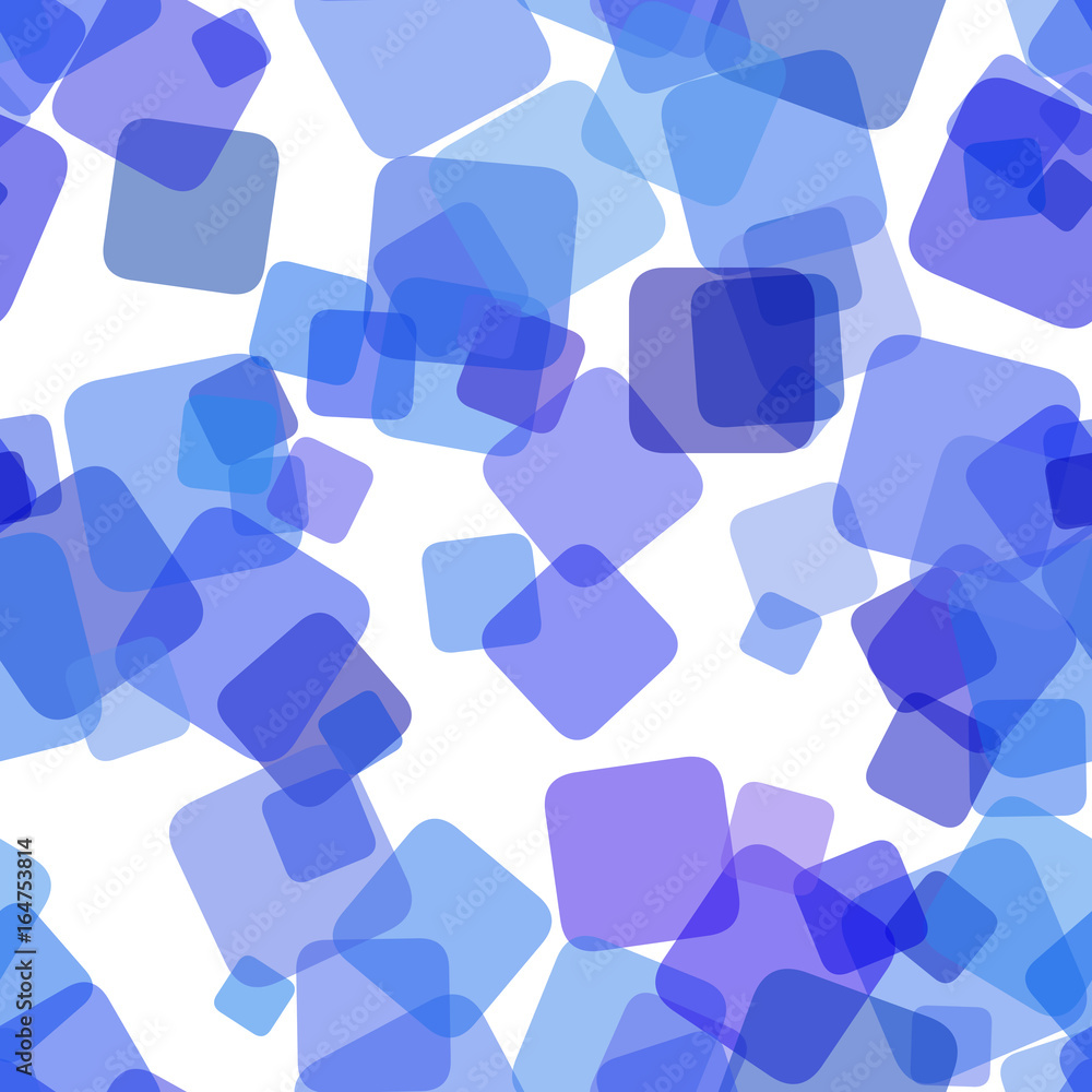 Poster repeating geometrical square background pattern - vector graphic design from random rotated squares 