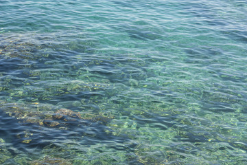 Fototapeta na wymiar Sea. Texture .Blue sea surface with waves. Water surface. Clear water background, blue natural texture.