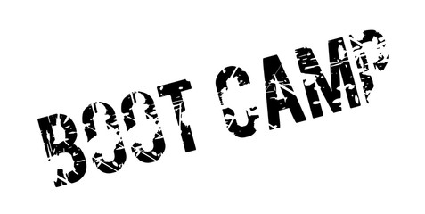 Boot Camp rubber stamp. Grunge design with dust scratches. Effects can be easily removed for a clean, crisp look. Color is easily changed.